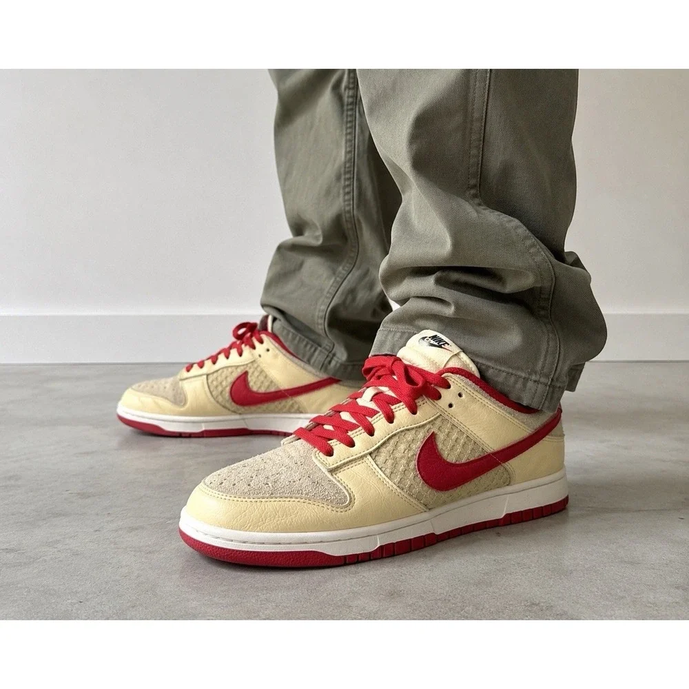Nike Dunk Low Retro SE Pale Vanilla University Red Men's Size 10 HJ9100-294